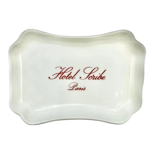 Vintage 5-Star Hotel Scribe Paris Ashtray Dish Porcelain France For Sale