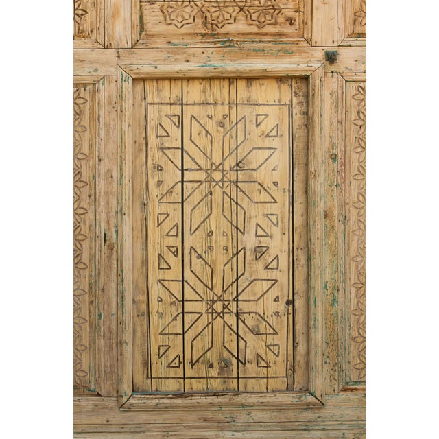 Ancient Carved Star Moroccan Riad Door For Sale - Image 13 of 16