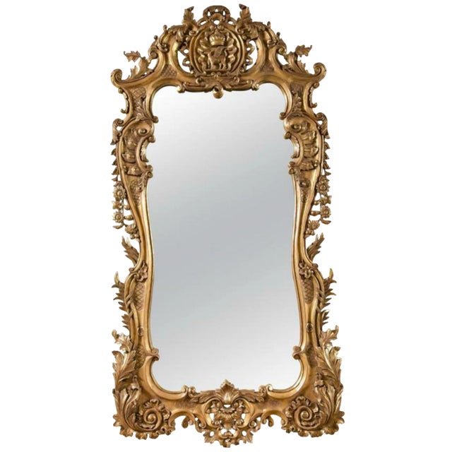 Louis XV Style, Monumental Mirror, Giltwood, Mirror, 1930s For Sale