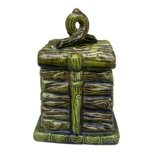 19th Century French Majolica Log Tobacco Jar