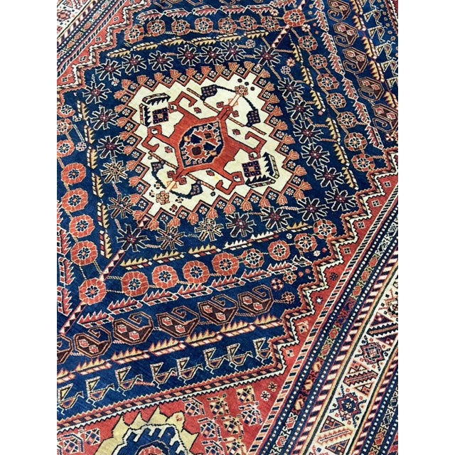 Late 19th Century Antique Persian Qashqai Rug 4’11" X 7’4" For Sale - Image 5 of 8