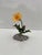 Hard Place by Ashley Folkner | Paper and Wire Sculpture of a Yellow Flower on Quartz Stone For Sale
