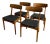 Set of 4 Danish Mid Century Modern Teak Back Oak Frame Dining Chairs 1960’s For Sale
