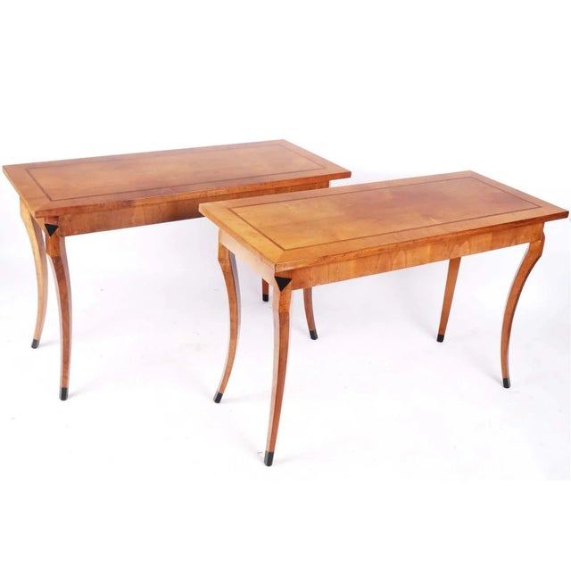 1950s 1950s Pair of Biedermeier-Style Console Tables For Sale - Image 5 of 5
