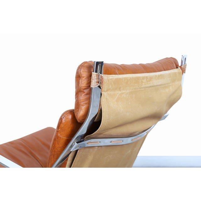 Mid-Century Leather and Chrome Lounge Chairs by Elsa and Nordahl Solheim, 1970s For Sale - Image 11 of 13