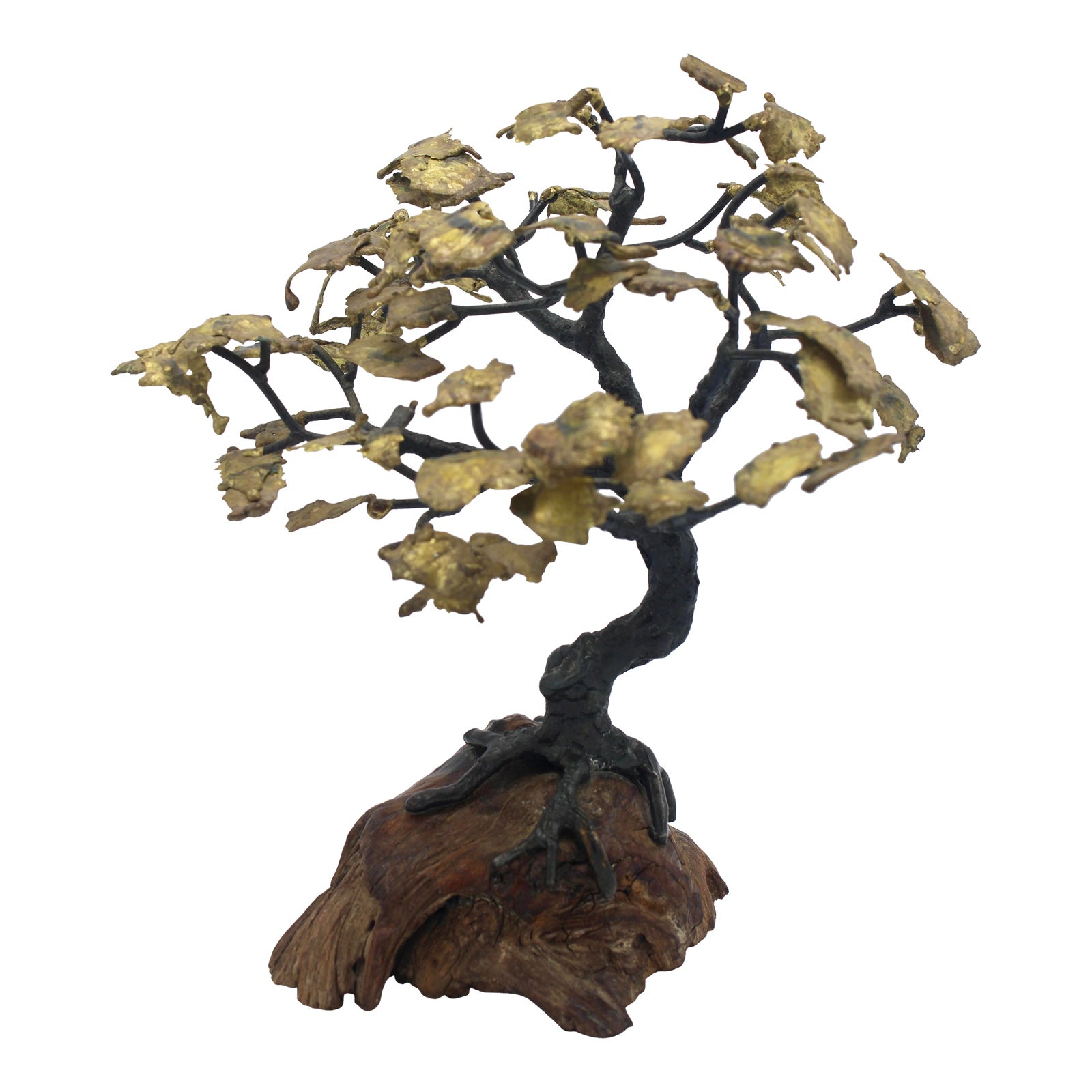 Mid Century Bronze Bonsai Tree | Chairish
