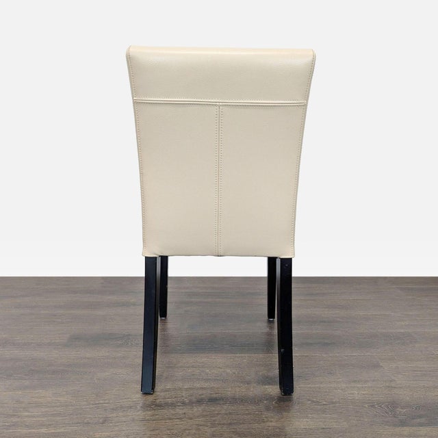 Set of Six Crate & Barrel Lowe Ivory Leather Dining Chairs For Sale In San Francisco - Image 6 of 13
