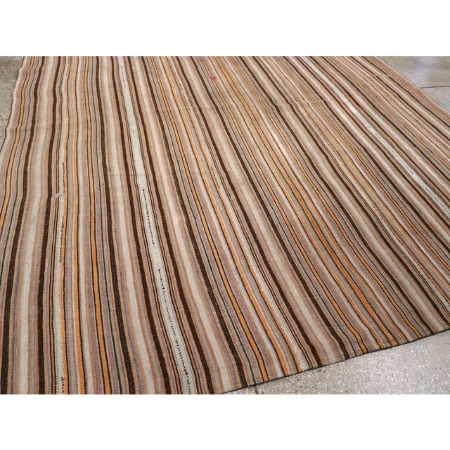 Galerie Shabab Collection Mid-20th Century Turkish Flatweave Kilim Square Room Size Carpet For Sale In New York - Image 6 of 8