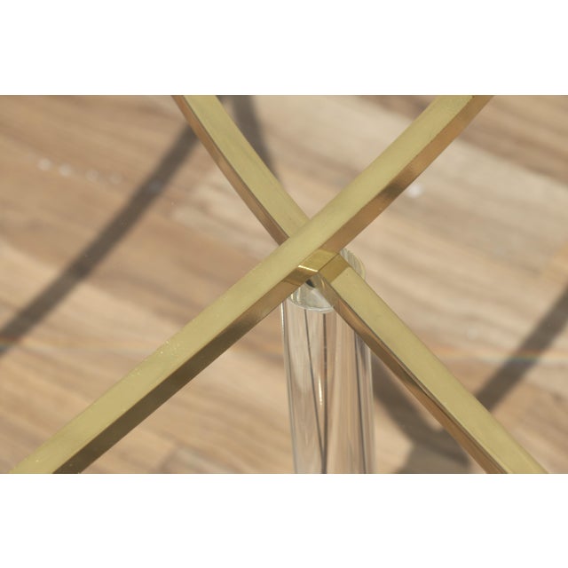 Charles Hollis Jones “Treillage” Lucite & Brass Coffee Table | Glass Top | Hollywood Regency | Circa 1970s For Sale - Image 10 of 18