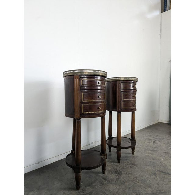 Louis XVI Bedside Tables with Gallery, Set of 2, in Very Good conditions. Up to 250V (Europe/UK Standard).The wiring of...