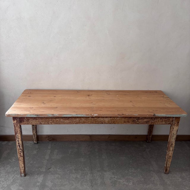 Wood Vintage Wooden Dining Table For Sale - Image 7 of 7