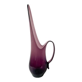 Mid 20th Century Mid Century Modern L. E. Smith Viking Swung Amethyst Pitcher For Sale