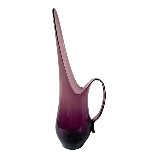 Mid 20th Century Mid Century Modern L. E. Smith Viking Swung Amethyst Pitcher For Sale