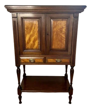 Victorian Mahogany and Satinwood Side Cabinet, 1880s