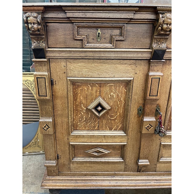 Renaissance Antique Continental Flemish Renaissance Oak Buffet For Sale - Image 3 of 12