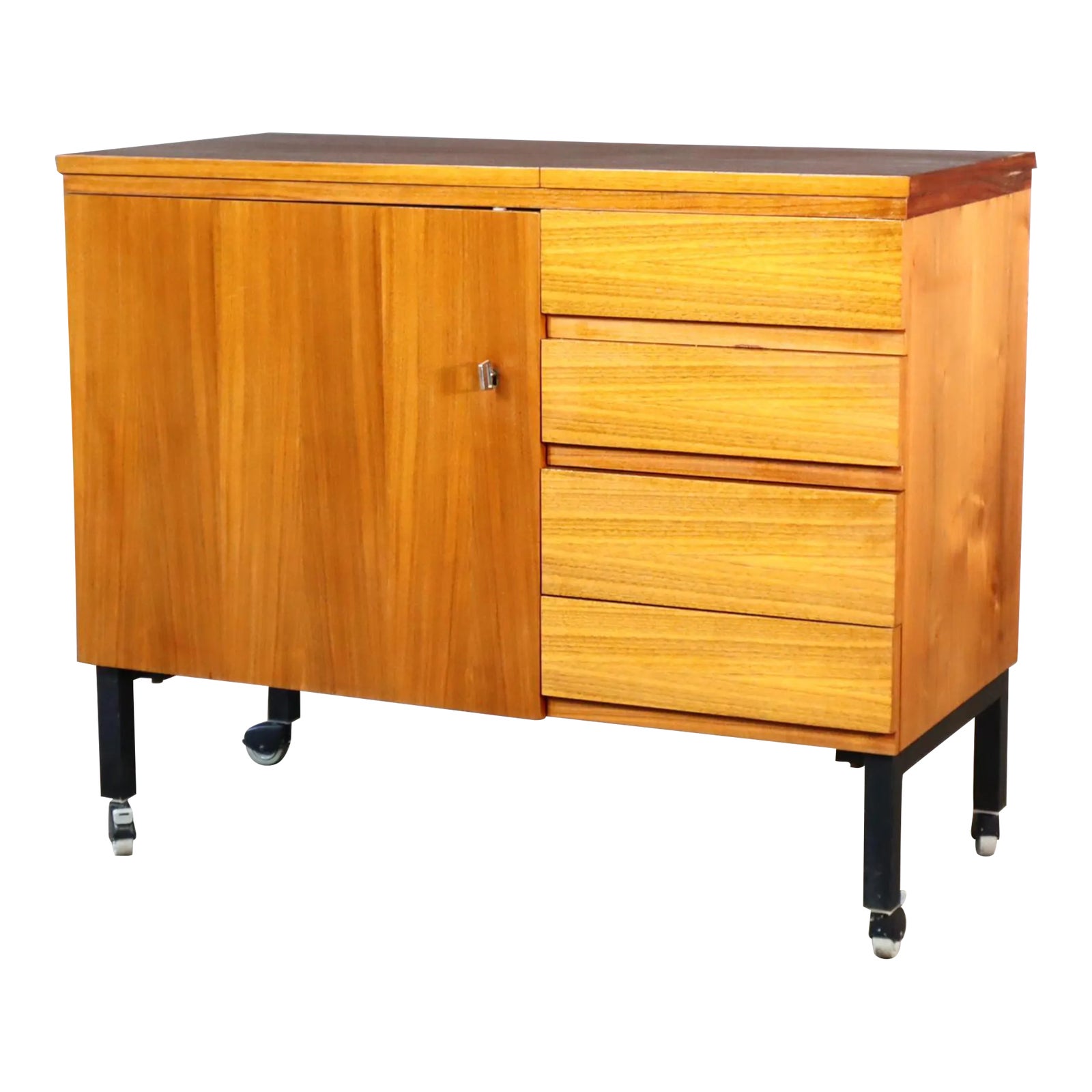 Vintage Teak Sewing Machine Nah Collection by Horn With Key