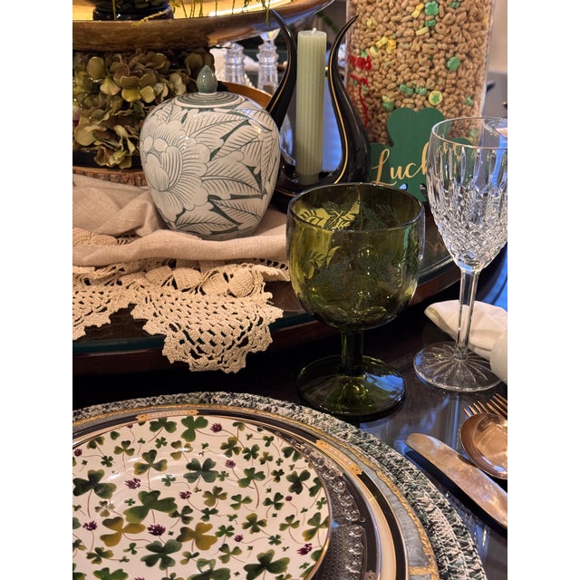 Set of 2 Green Lotus Flower Bombay Ginger Jars - A Pair For Sale - Image 10 of 11