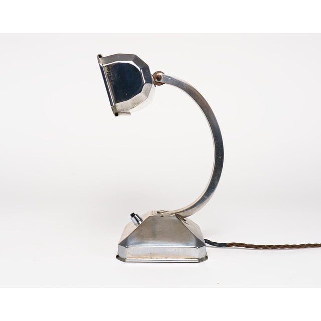 French Art Deco Chromed Articulated Bankers Desk Lamp, 1930s For Sale - Image 6 of 10