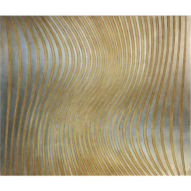 Wood Giuseppe Caiafa, Salix Optical Panel, 2025, Carved Wood with Gold and Silver Leaf For Sale - Image 7 of 7