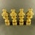 Italian Carved and Gilded Wood Finials 1800, set of four vases on a hexagonal plinth with vegetable carving frames in...