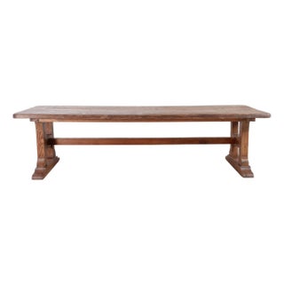 Monumental French Arts Crafts Oak Farmhouse Dining Table 9.5 Ft For Sale