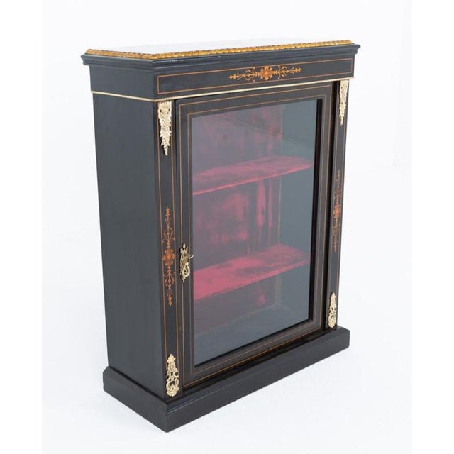 Victorian Ebonised Pier Display Cabinet, 1870 For Sale - Image 4 of 5