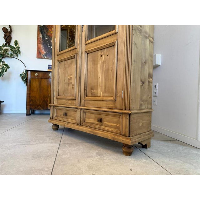 Brown Rustic Farmhouse Display Cabinet For Sale - Image 8 of 9