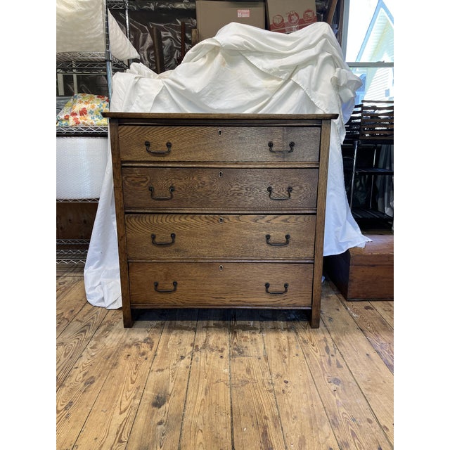 Early 1900s Solid Wood Dresser - 4 Drawers - Farmhouse Storage For Sale - Image 17 of 17