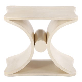 A Parchment Covered Stool or End Table For Sale