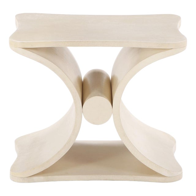 A Parchment Covered Stool or End Table For Sale