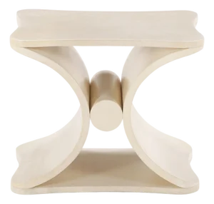 A Parchment Covered Stool or End Table