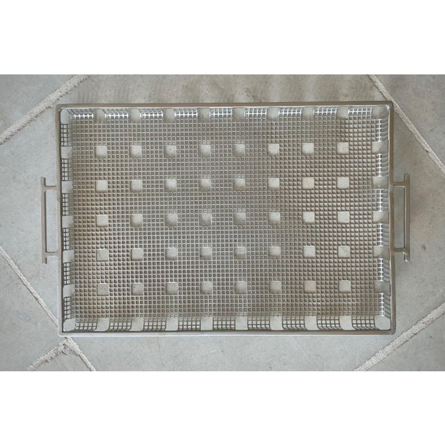 Late 20th-Century Industrial Chic Wrought & Perforated Steel Double-Handled Tray For Sale - Image 18 of 18