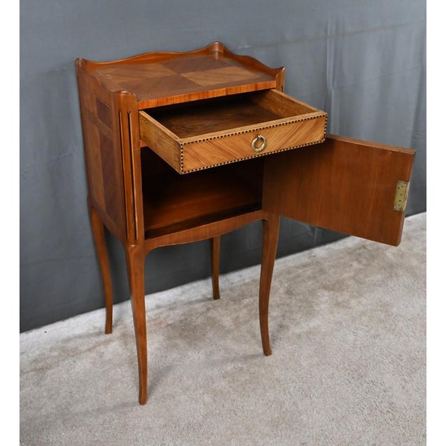 Louis XV-Louis XVI Transitional Marquetry Coffee Table, 1950s For Sale - Image 14 of 18