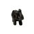 Vintage Dark Brown Metal Elephant Trunk Up Accent Figure For Sale - Image 4 of 9
