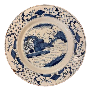 18th Century Blue and White Delft Plate