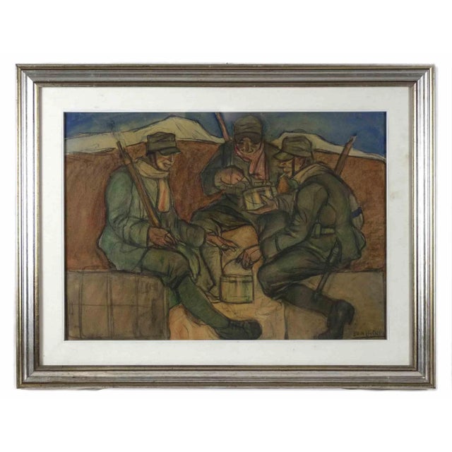 Aroldo Bonzagni, Soldiers, Drawing, Early 20th-Century For Sale - Image 4 of 4
