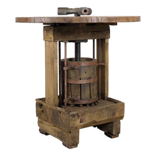 ​​​​​​​Standing Bar Wine Tasting Table From Old Wine Press, Hungary Circa 1900 For Sale