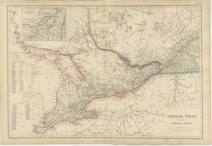 Antique Map of Canada, 1860s