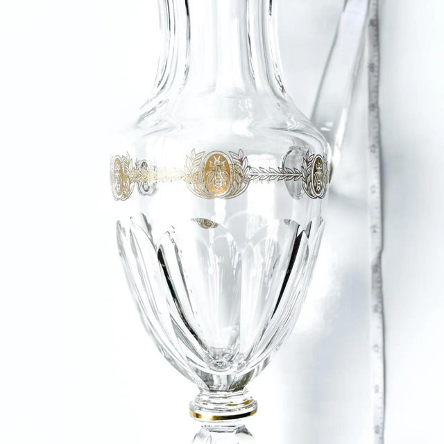 Saint Louis Crystal Pitcher: Empire Bee Motif, Gold Gilt Ewer For Sale - Image 4 of 5