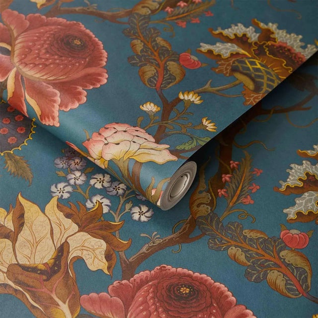 House of Hackney House of Hackney Artemis Wallpaper - Petrol, Sample For Sale - Image 4 of 5