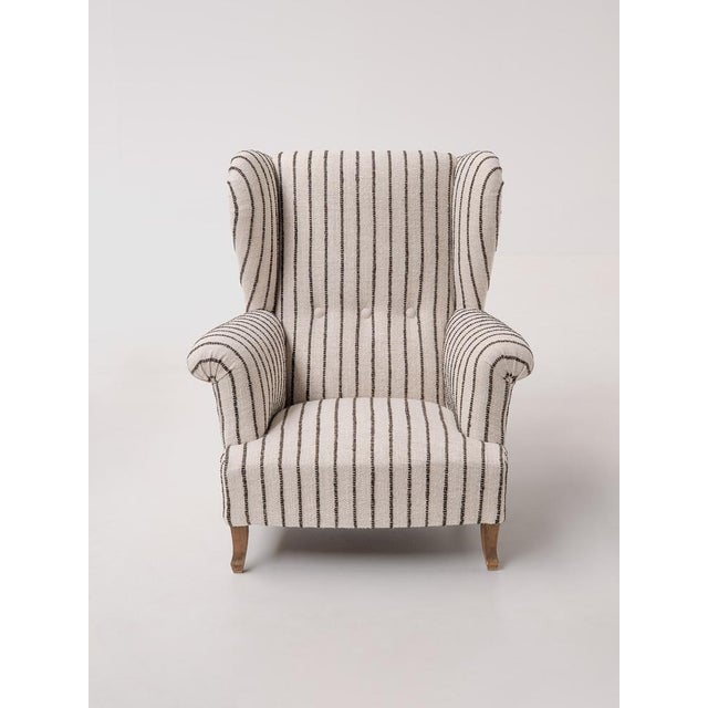 French Striped Bergère Armchairs, 1970s, Set of 2 For Sale - Image 6 of 11