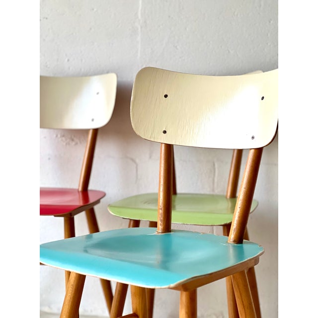 Vintage Dining Chairs from Ton, 1950, Set of 4 For Sale - Image 15 of 18