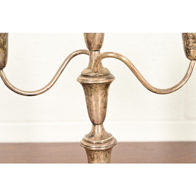 Silver Tiffany & Co. Style Art Deco Sterling Silver Candelabras, Pair For Sale - Image 8 of 15
