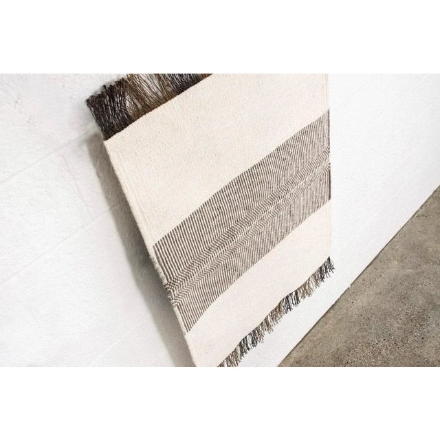 Textile Vintage Mid Century Modern Artisan-Crafted Handmade Wool Rug For Sale - Image 7 of 11