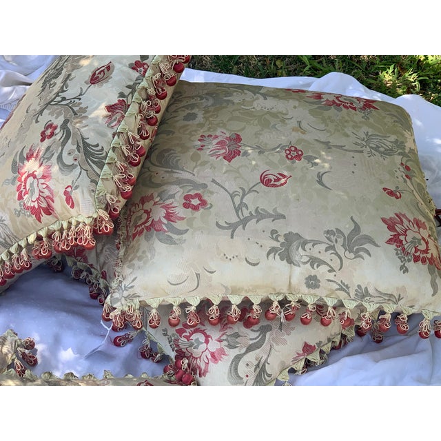 Vintage Floral Classical Pillows- Set of 5 For Sale - Image 11 of 13