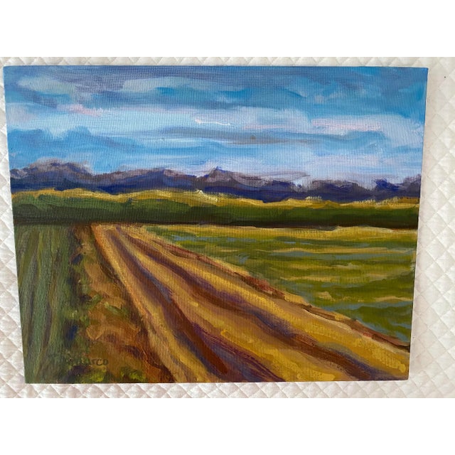 Contemporary Landscape Oil Painting Titled "Fields at Upper Shirley" For Sale - Image 4 of 4