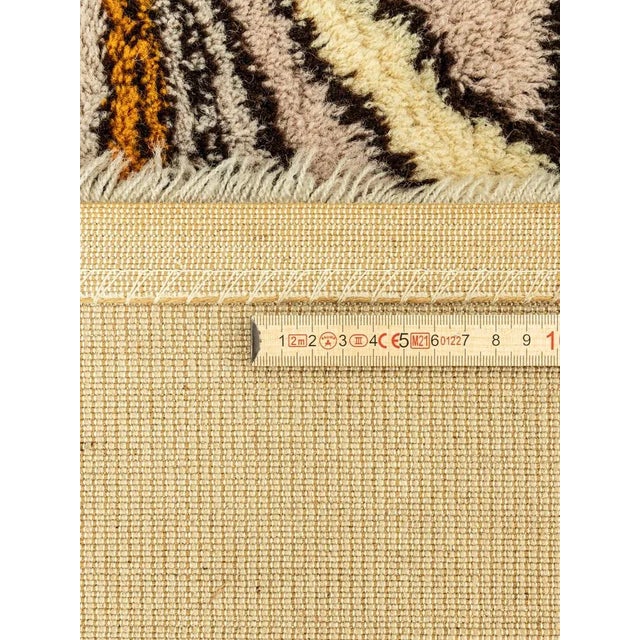 Vintage Cream and Brown Patterned Rug, 1970s For Sale - Image 11 of 13