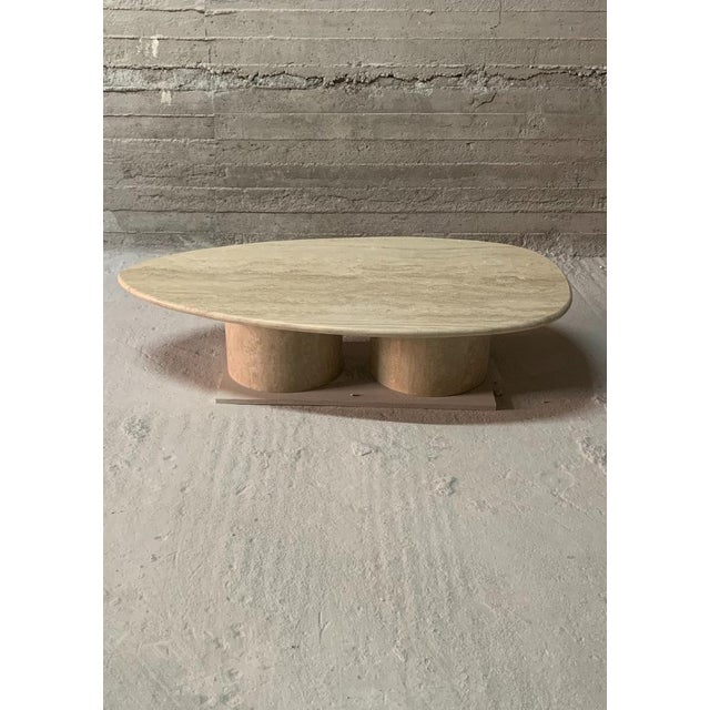 Oval Table in Roman Travertine Marble by Andrea Grasso For Sale - Image 4 of 8
