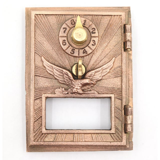 Mid 20th Century Vintage u.s. Post Office Bronze Combination Box Door For Sale - Image 5 of 5