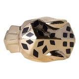 1990s Cartier Panthere Black Onyx and Tsavorite 18k Gold Ring, Size 6.5 For Sale